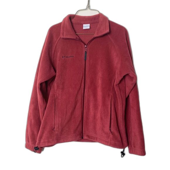 Columbia dark red Benton Springs Full Zip Fleece Jacket Cranberry Women's Medium - Picture 1 of 9